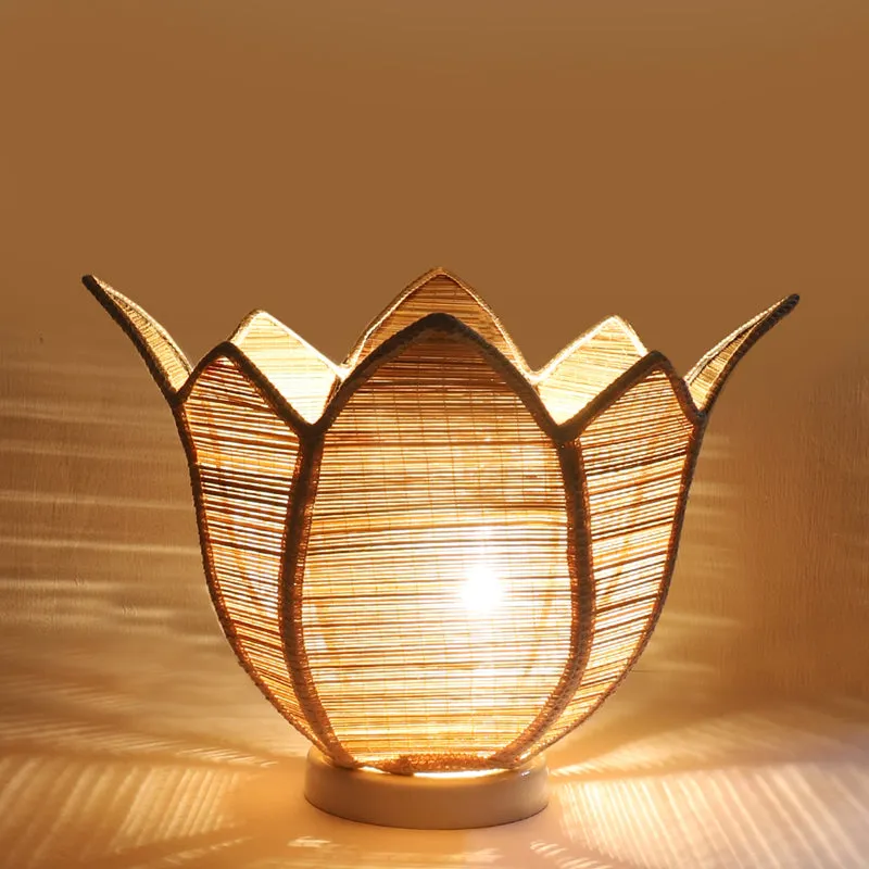 Nordelle Bamboo Petal Curve Table Lamp - Beige media 5