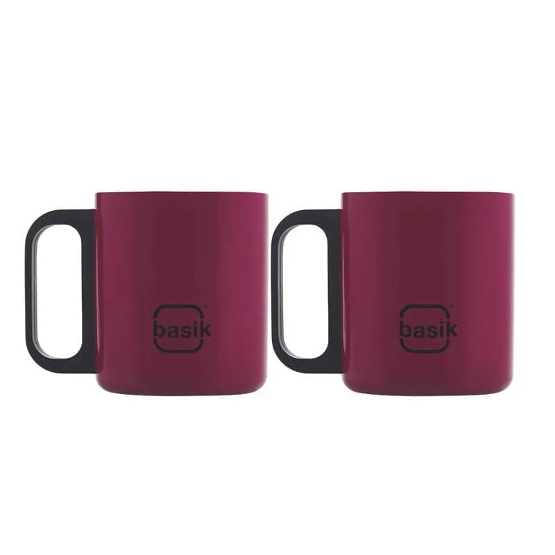 Raya Stainless Steel Coffee Mug (210 mL Each/Plum) - Set of Two media 3