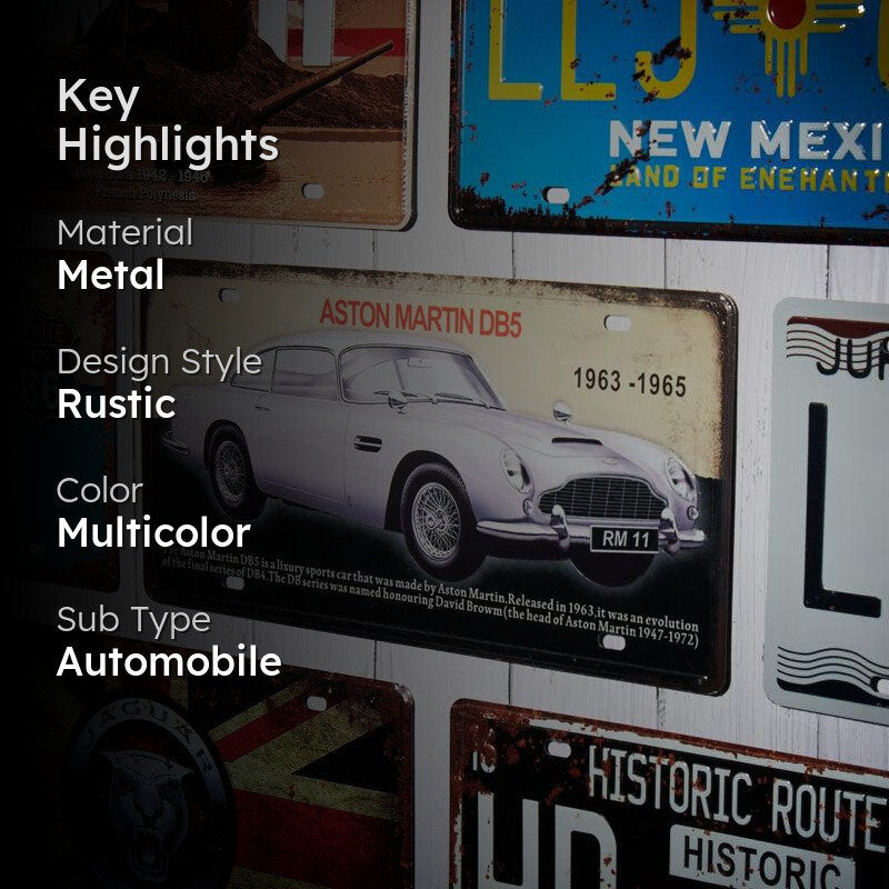 Aston Martin Db5 Sign Plate Metal Wall Accent media 2