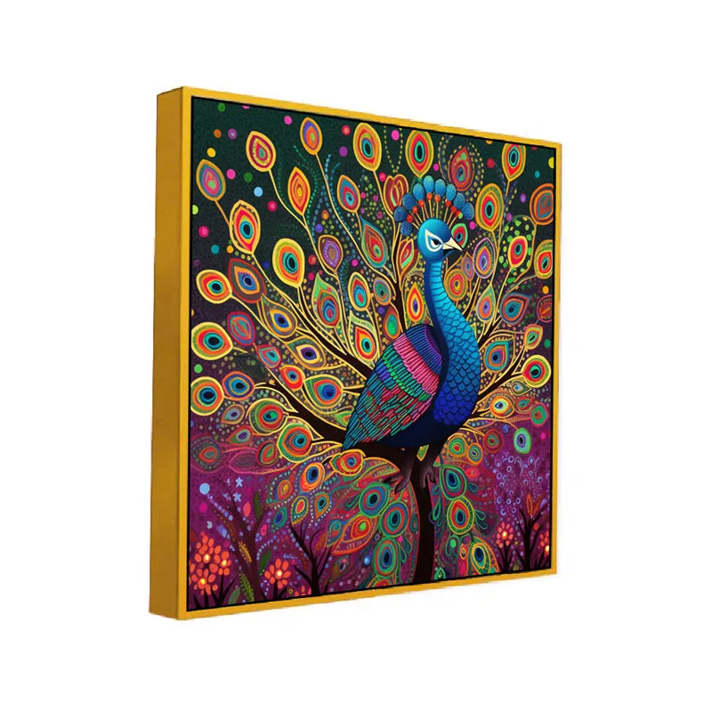 Peacock Majesty Canvas Wall Art With Frame media 3