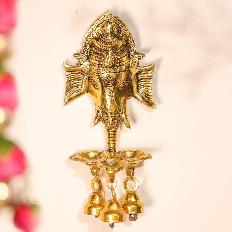Ethereal Ganesh Idol Brass Bell Glow Diyas