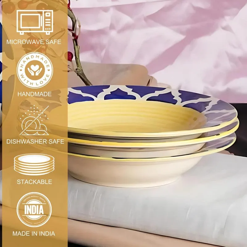 Radiant Handcrafted Ceramic Pasta Plate (Yellow) - Set Of Two media 6