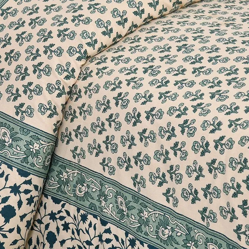 Ginnia Printed Cotton Bedsheet (Green) - 160 TC media 4