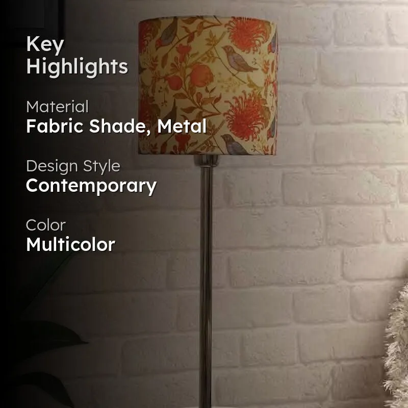 Amber Tall Fabric Table Lamp - Multicolor media 2