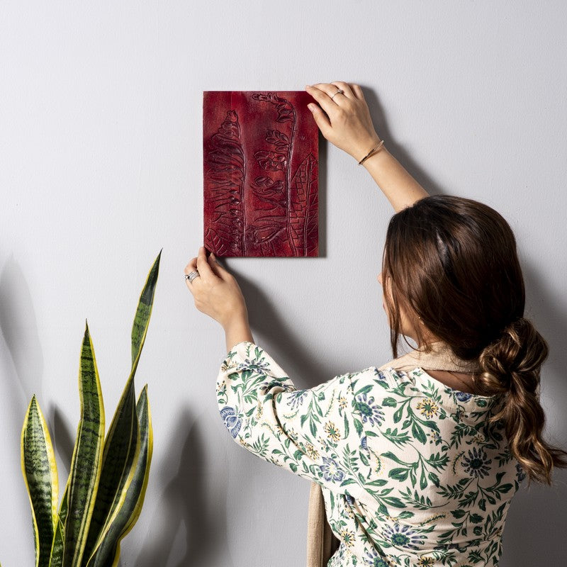 Scarlet Palm Carved Wooden Wall Plate media 3
