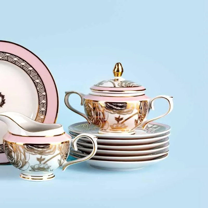Rosette Tea Set With Snacks - 22 Piece Set media 3