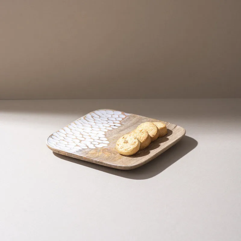 Dot Whimsy Handcrafted Mango Wood Platter media 4