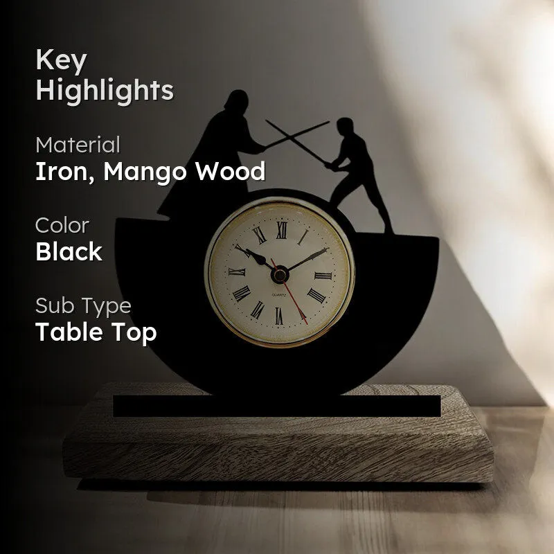 Starwars Noir Analog Table Clock media 2