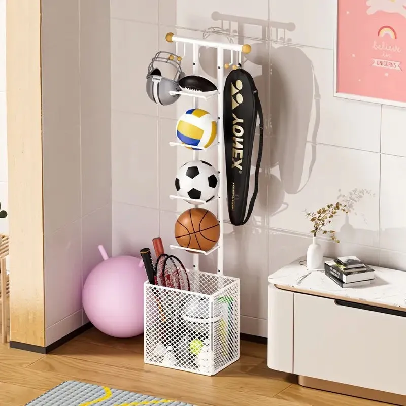 Velora Ball Storage Rack - White media 1