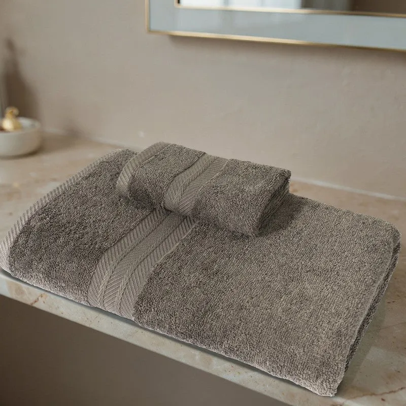 PlushAura Cotton Bath Towel (Brown) media 6