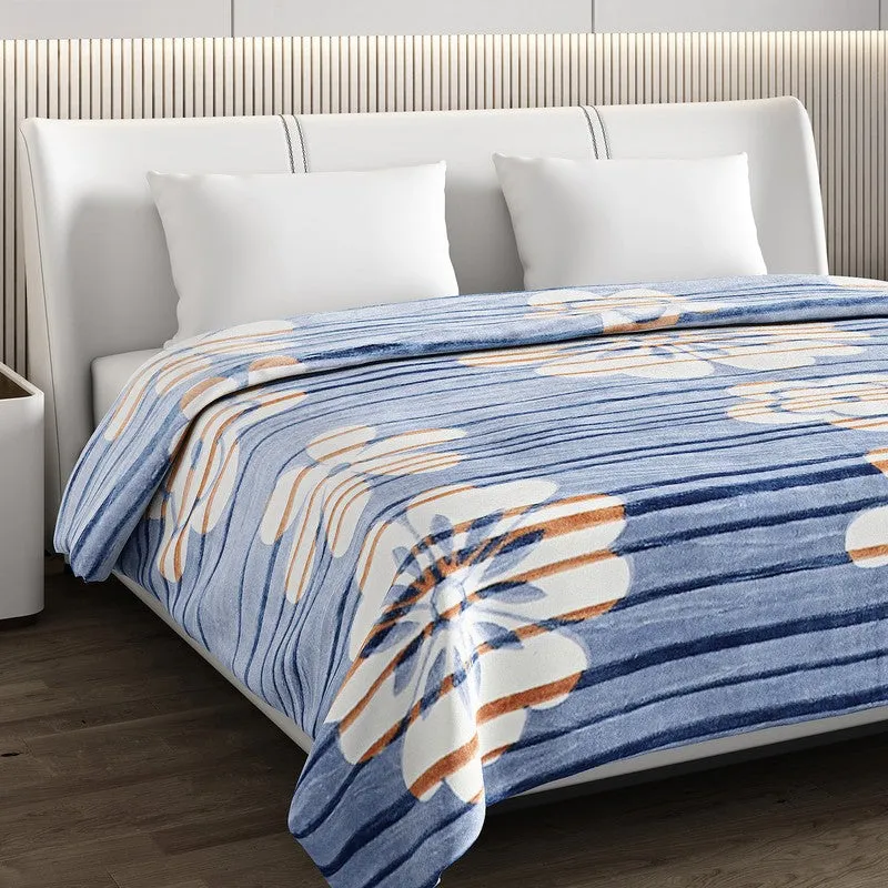Monte Carlo Crimson Blossom Blanket (Blue) - 550 GSM media 4
