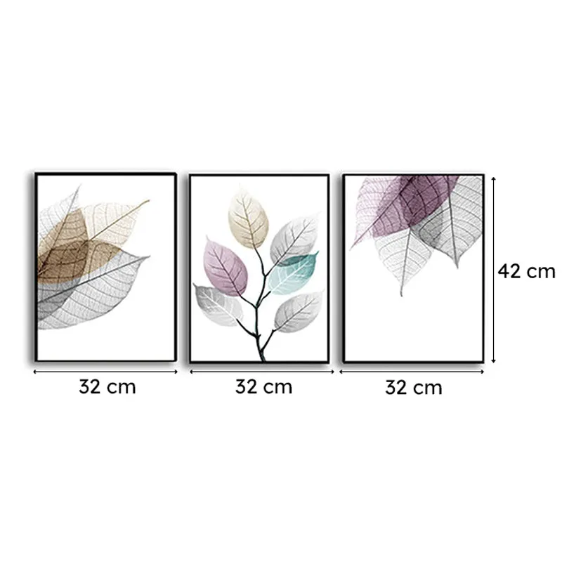 Glory Leaf Wall Painting - Set Of Three media 6