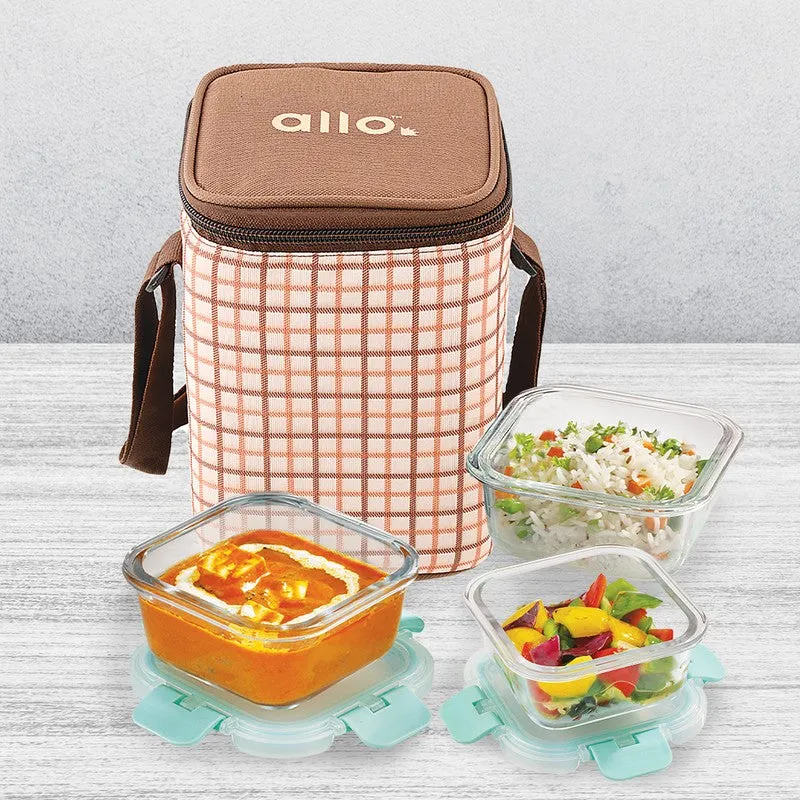 Morsel Leak Proof Glass Lunch Box with Bag - Set of Three media 4