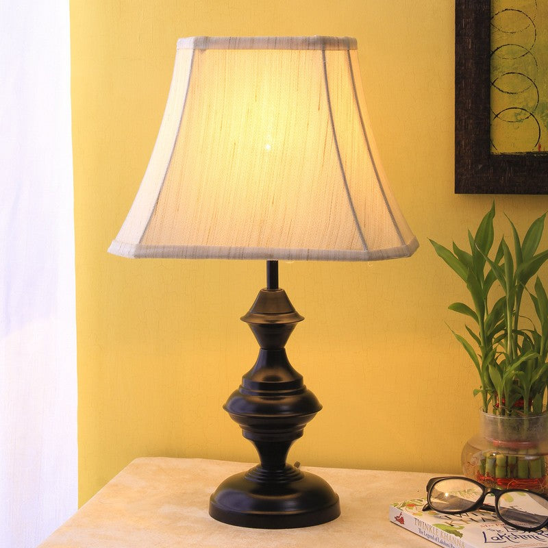 Emberonix Cotton Table Lamp With Iron Base - Beige