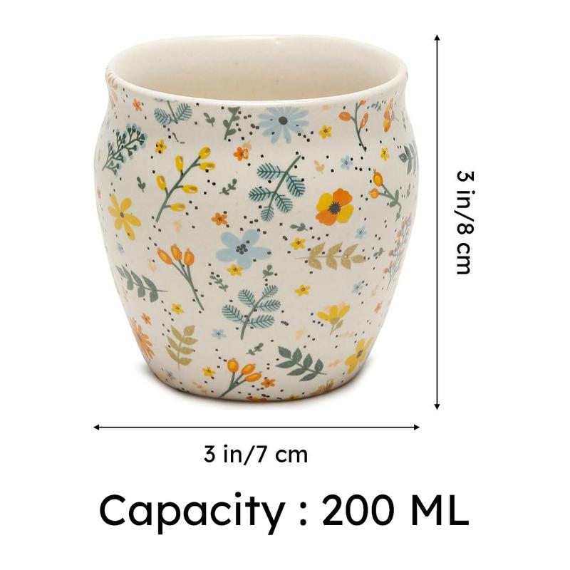 Peony Handcrafted Ceramic Kulhad (220 mL) - Set Of Six media 7