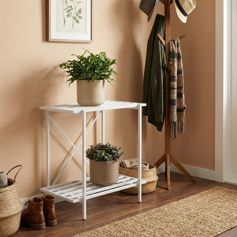 Leafnest Metal Planter Stand - White media 8