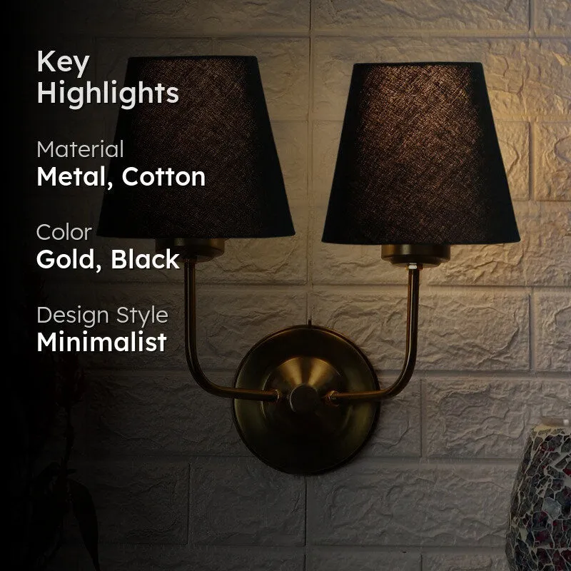 Lumoire Duo Cone Metal Wall Lamp - Gold,Black media 2