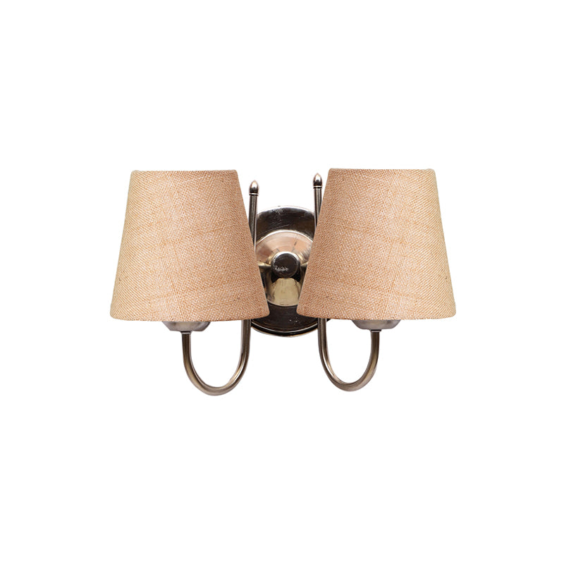Veda Duo Conical Fabric & Metal Wall Lamp - Beige media 4