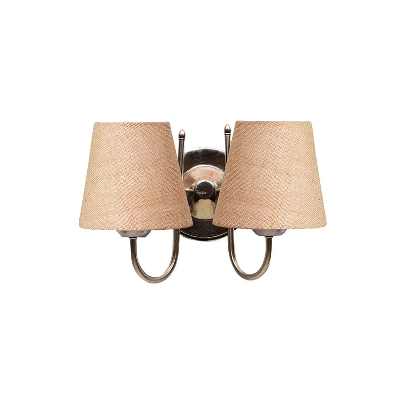 Veda Duo Conical Fabric & Metal Wall Lamp - Beige media 4