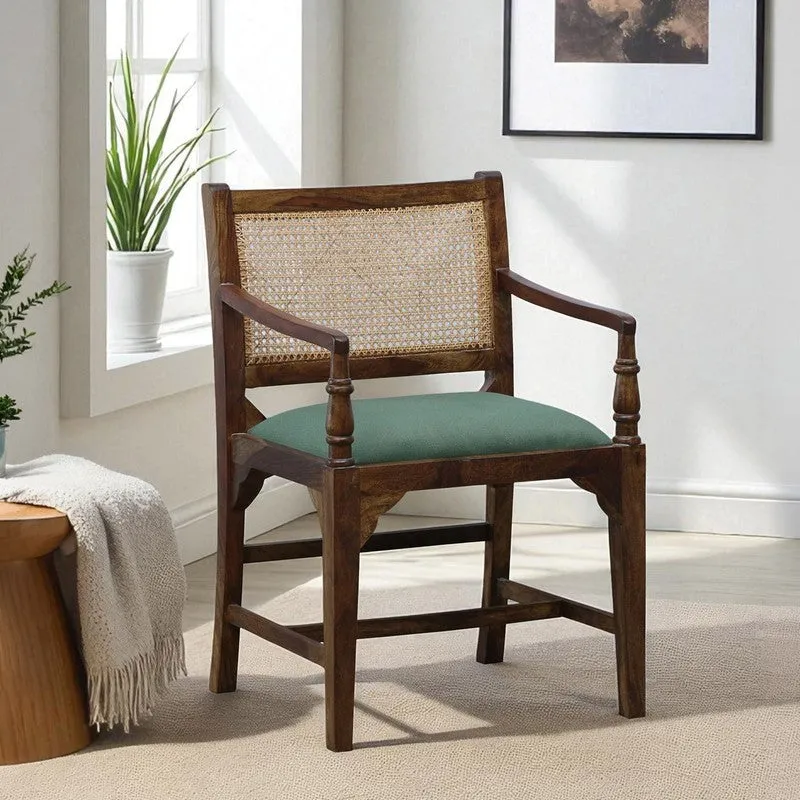 Stackon Rose Wood Accent Chair - Green media 1