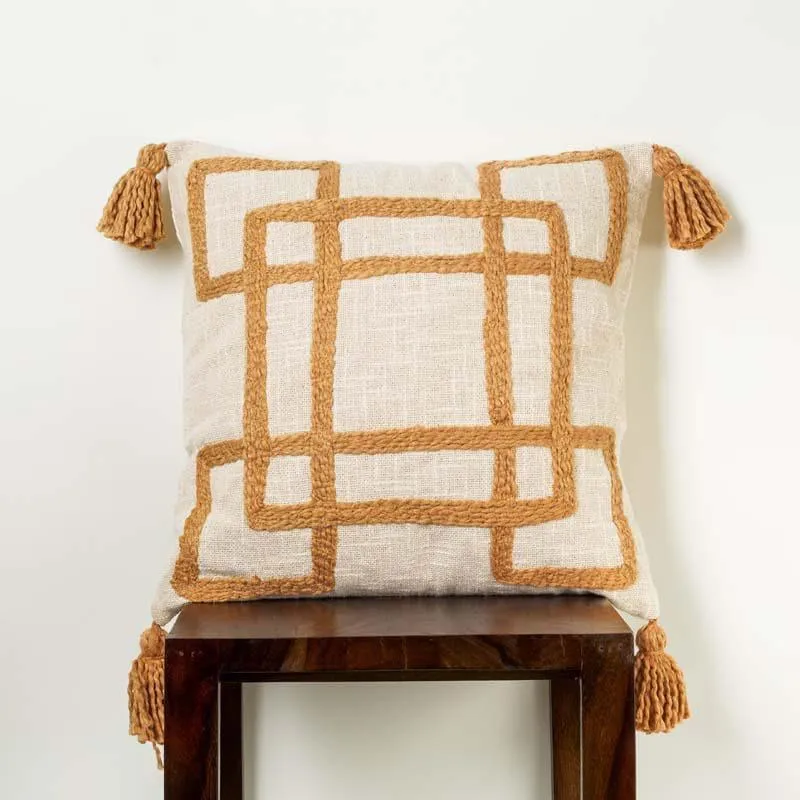 Tufted Caramel Cushion Cover media 2