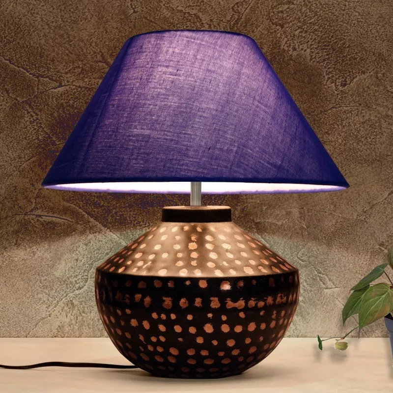 LumaX Futuristic Desk Metal Table Lamp - Blue,Brown media 1