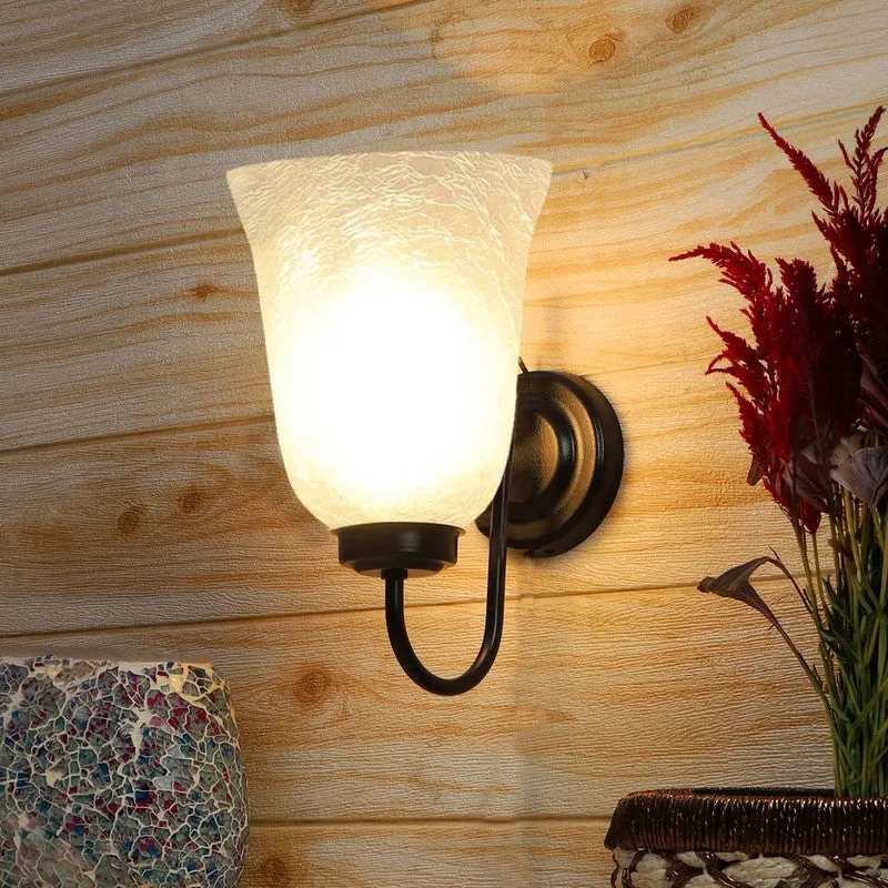 Crystal Bloom Black Hook Glass Wall Lamp media 4