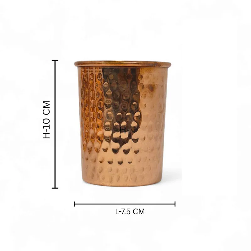 Cuva Hammered Copper Glass (200 mL) - Set Of Six media 7