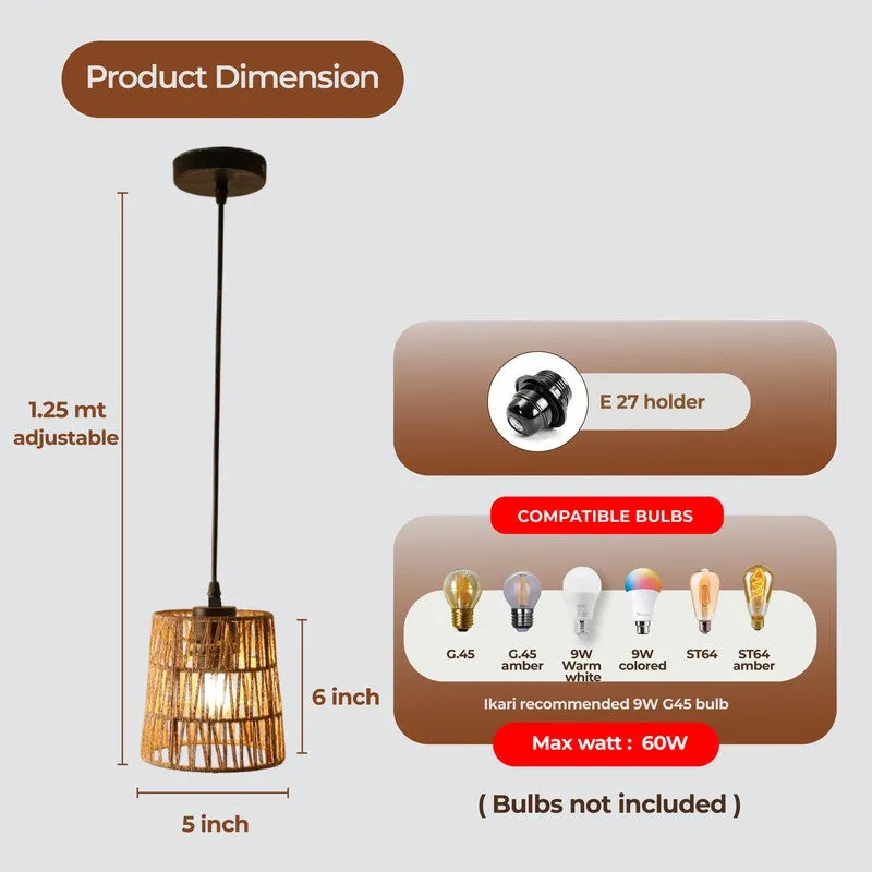 Valran Ceiling Rattan Raffia Ceiling Lamp media 7