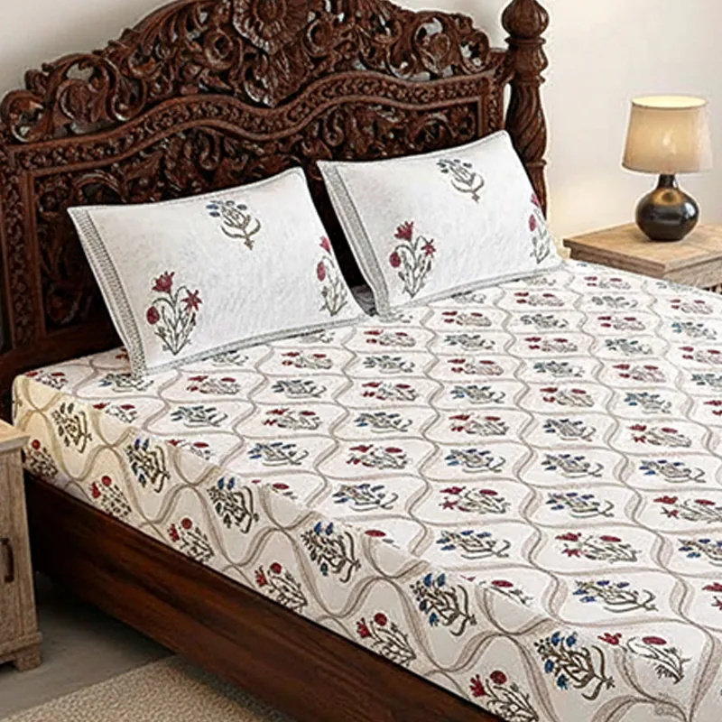 Mukta Cotton Bedsheet (Pink, Blue) - 180 TC media 3