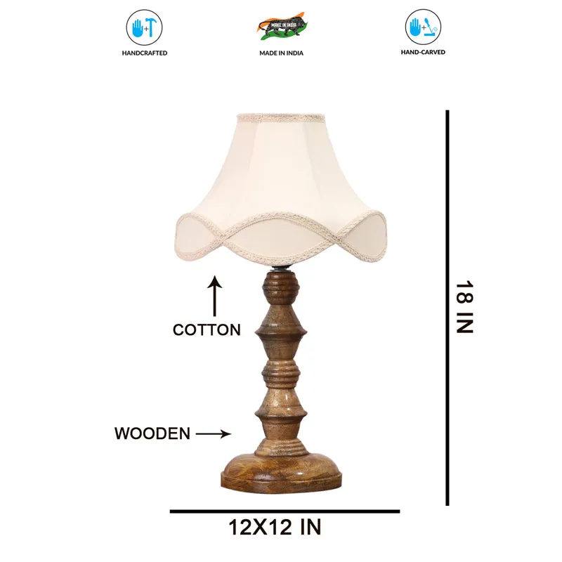 Valencia Arc Timber Wooden Table Lamp - Off White,Brown media 7