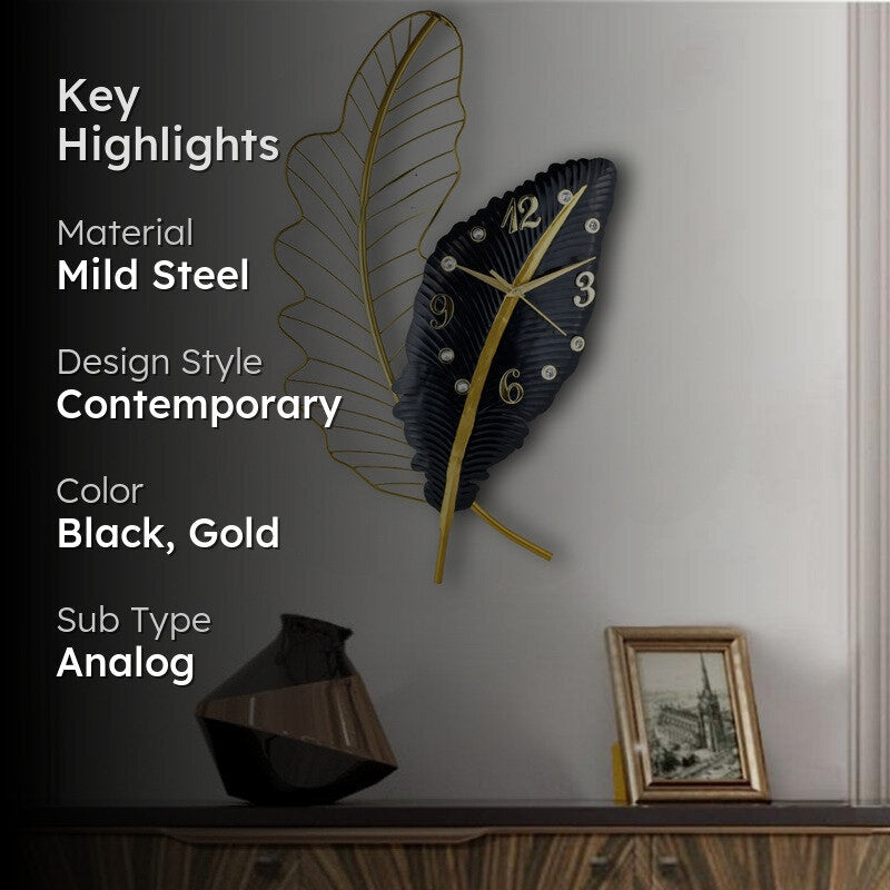 Hourly Silent Wall Clock - Black media 2