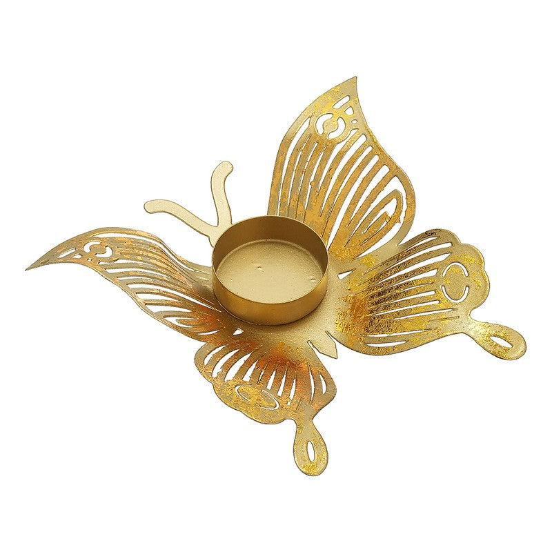 Golden Butterfly Metal Tealight Holder - Set Of Two media 5
