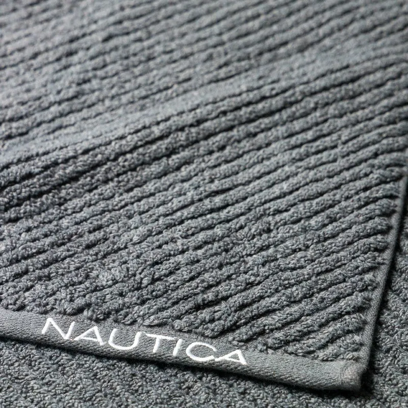 Nautica Riviera Soft Cotton Hand Towel (White, Grey & Blue) - Set Of Six media 7