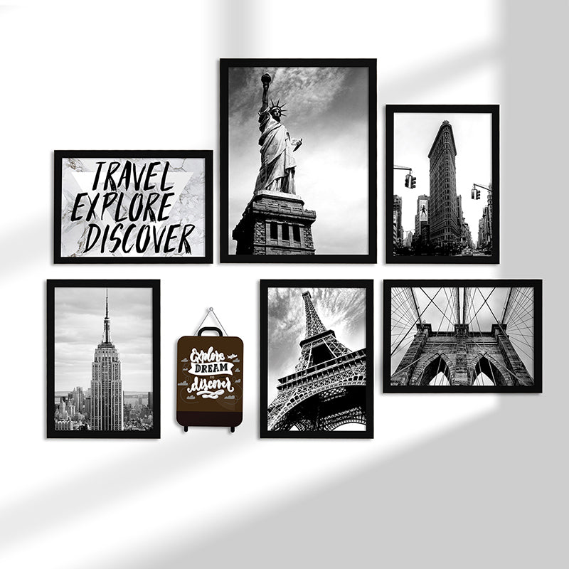 Monochrome Landmarks Wall Art - Set Of Seven media 3