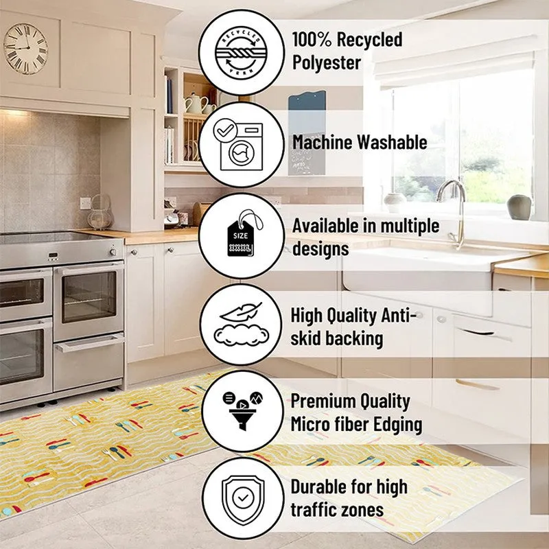 TriFlow Polyester Kitchen Floor Mats (Beige) - Set of Two media 10