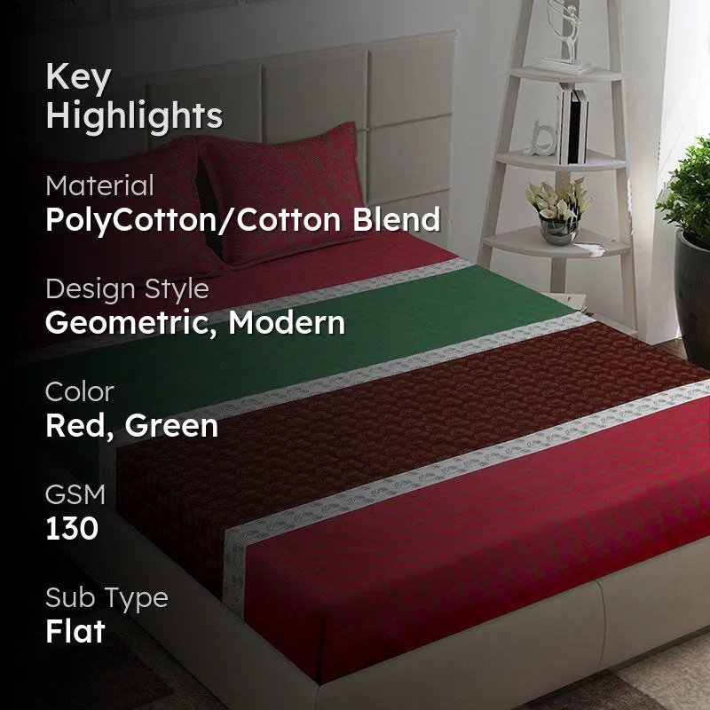 Redwood Bands Geometric Bedsheet - 130 GSM media 2