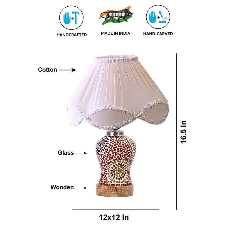 Wavelle Arc Pleated Wooden Table Lamp - Multicolor media 9