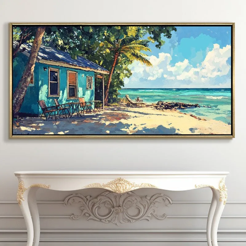 Aquamarine Canvas Wall Painting With Frame media 5