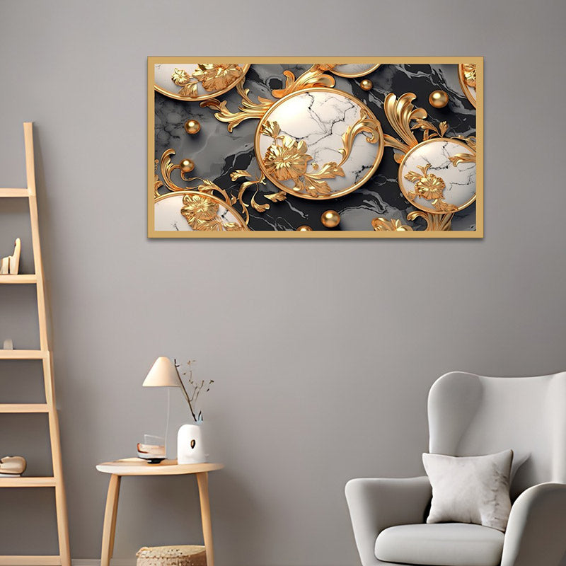 Goldo Pearls Wall Painting With Frame