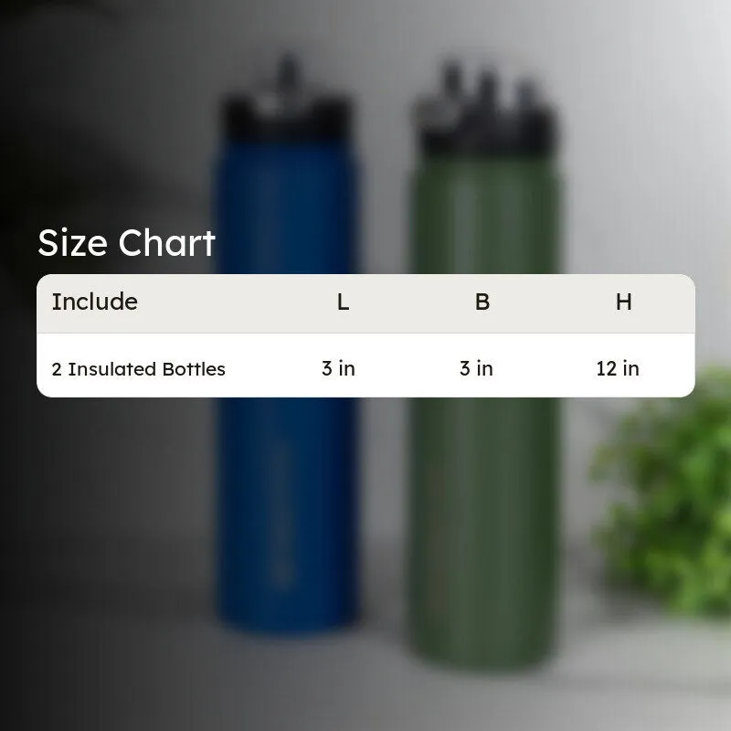 Harpo Sip Hot & Cold Thermos Water Bottle (Green & Blue, 750 mL Each) - Set Of Two media 5