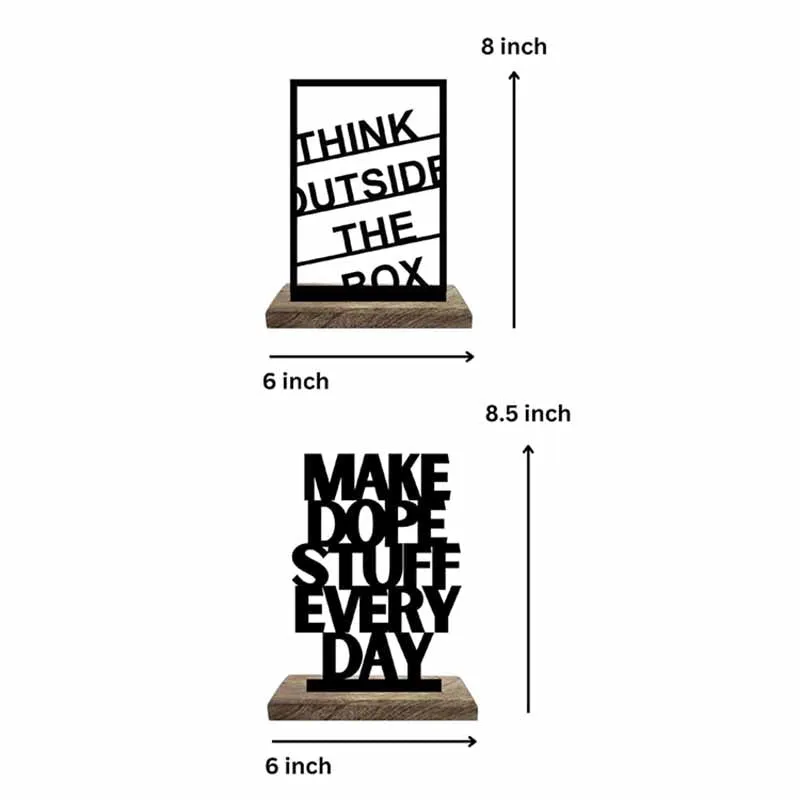 Dope Ideas Daily Execution Typography Showpiece - Set Of Two media 7