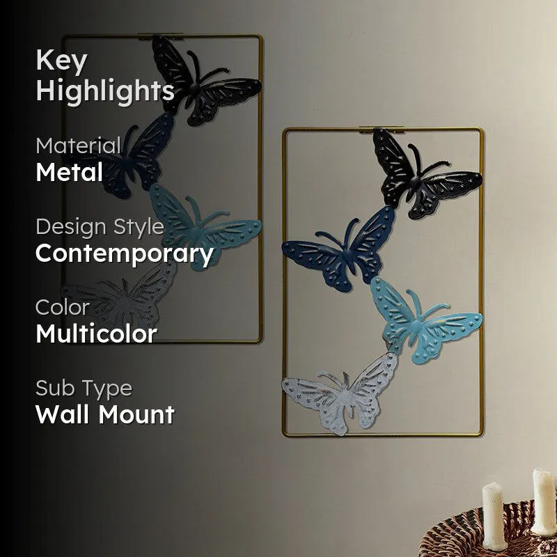 Sculpted Butterfly Metal Wall Accent - Set Of Two media 2