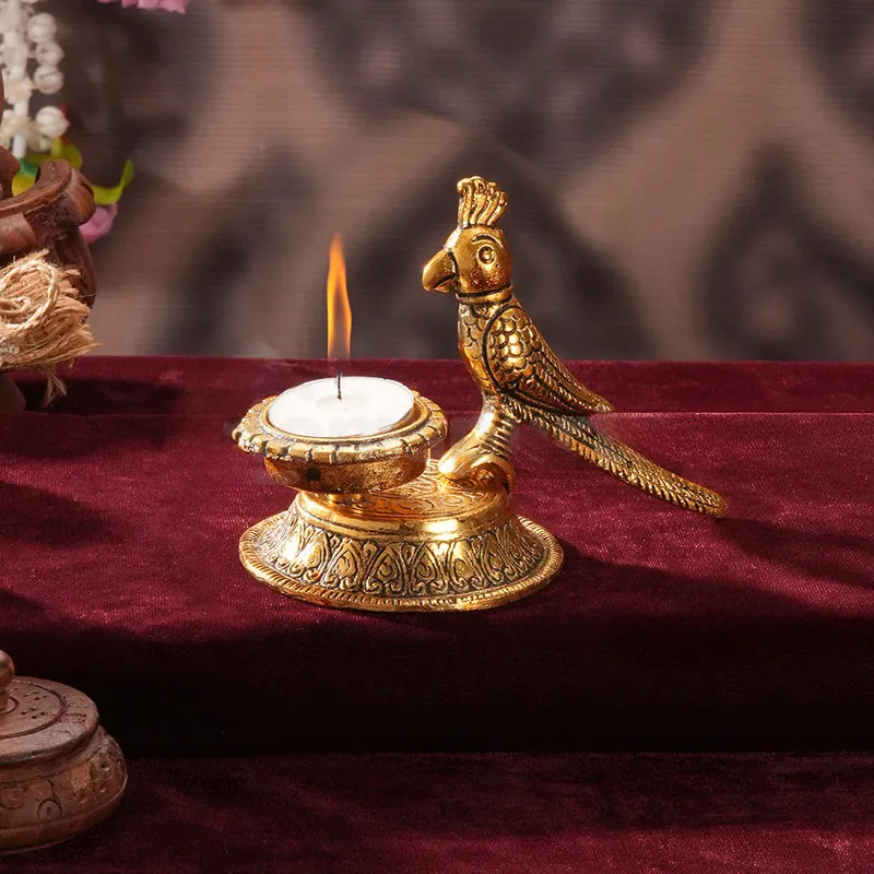 Thotha Ornate Tea Light Holder - Gold media 3