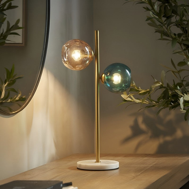 AarviDecor Brighton Designer Glass Table Lamp - Multicolor
