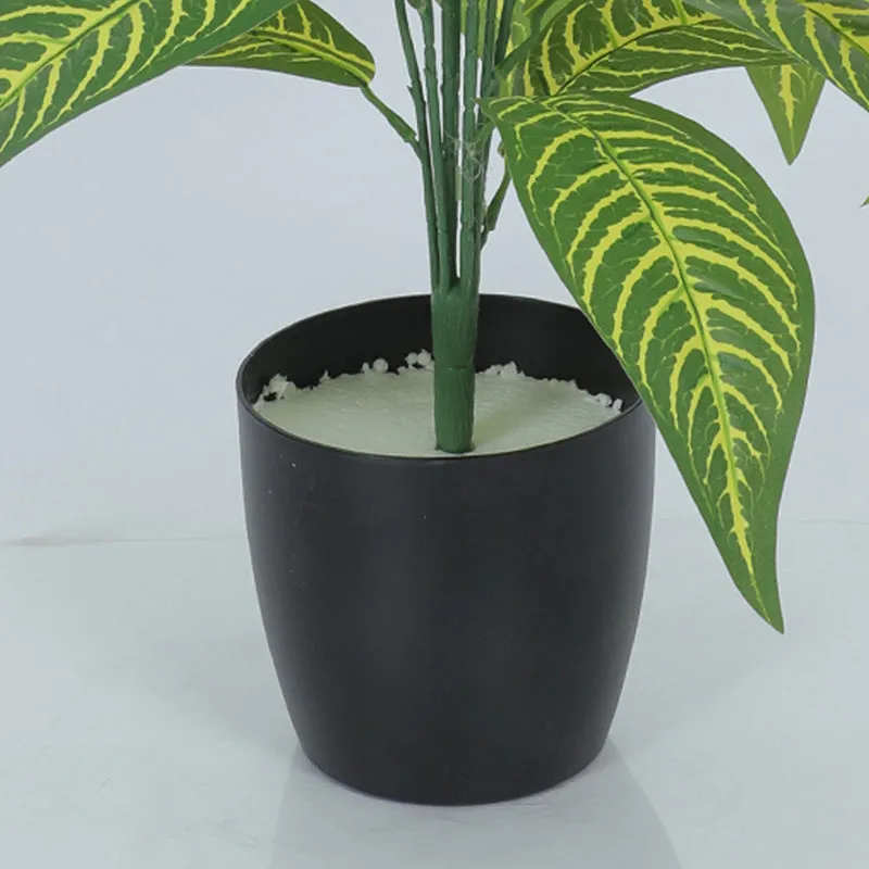 Amazonia Artificial Yellow Croton Plant With Black Plastic Pot - 2.3 Feet media 4