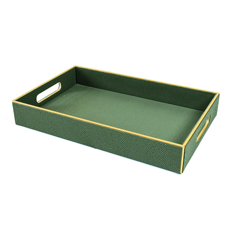 Tisquo Faux Leather Serving Tray (Olive Green) - Set Of Two media 6