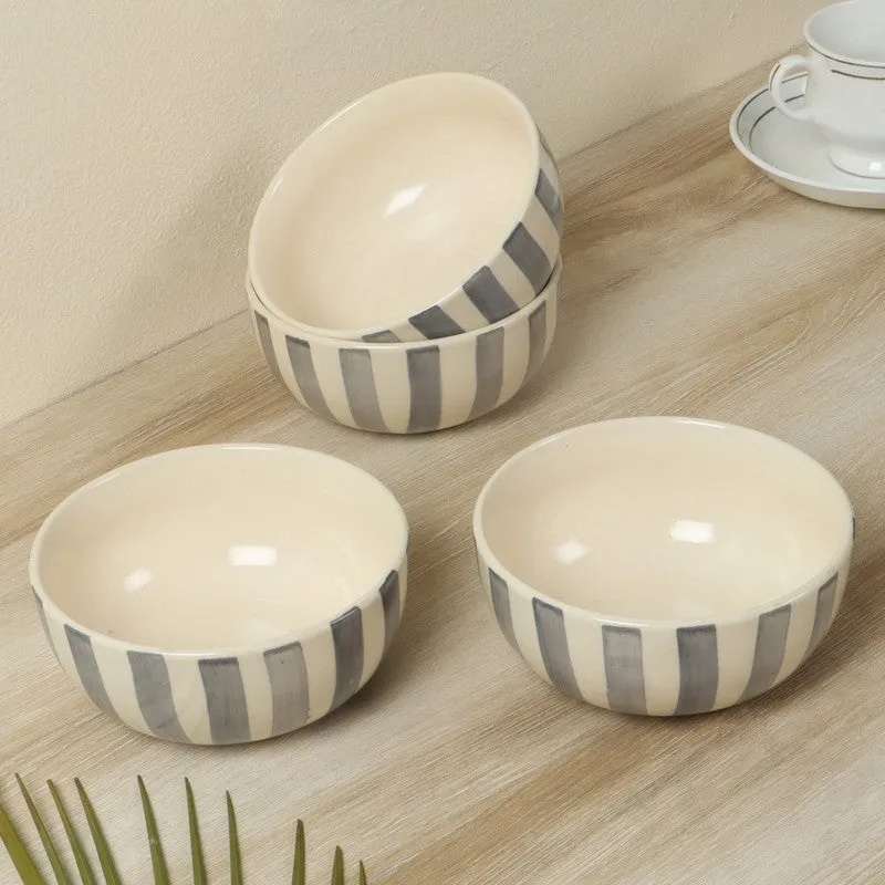 Elaris Dining Serving Bowl (Grey,White,700 mL Each) - Set Of Four media 1