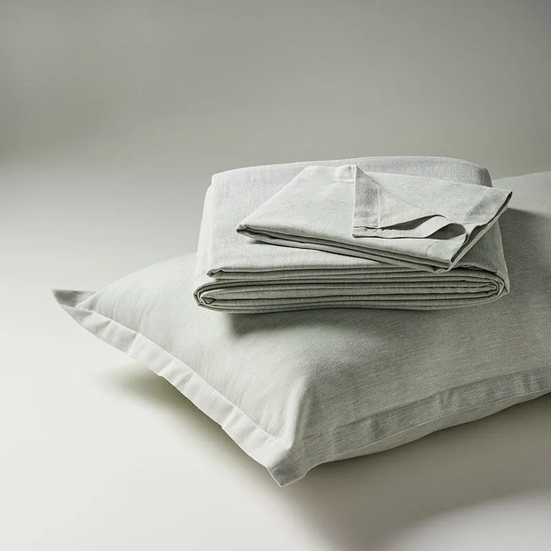 Lunar Weaves Bed Sheet - Sage Bamboo Cotton Bedsheet - 130 GSM media 3