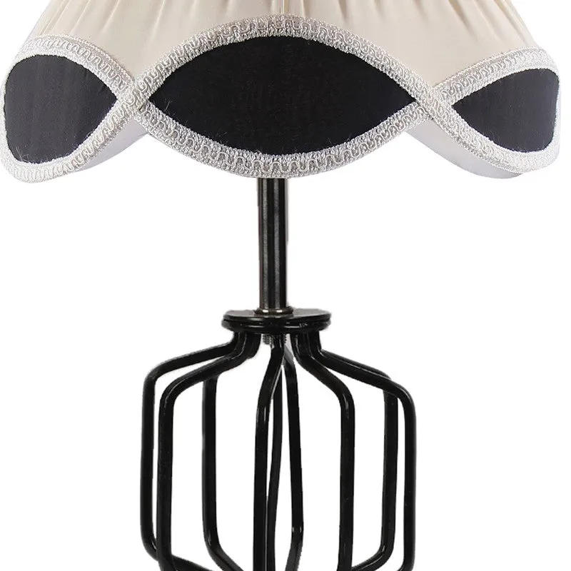 Aurenda Cotton Table Lamp With Wooden Base - Ivory media 8